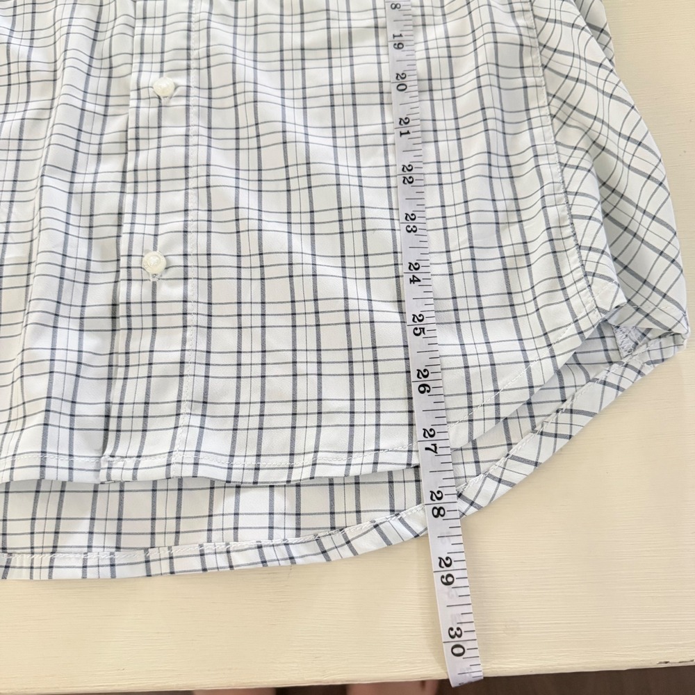 Truewerk B1 Sun Shirt Mens Small White Navy Grid Check Button Down Workwear - Picture 5 of 7
